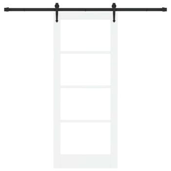 Schiebetür ORKDAL Weiß 83 x 202 cm Massivholz Kiefer und Glas