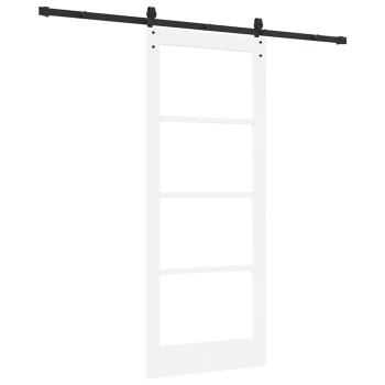 Schiebetür ORKDAL Weiß 83 x 202 cm Massivholz Kiefer und Glas