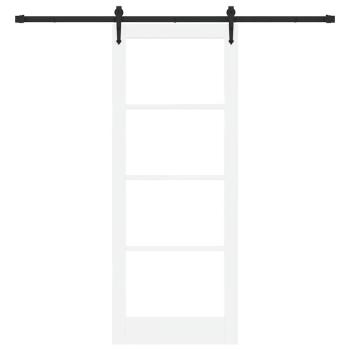 Schiebetür ORKDAL Weiß 83 x 211 cm Massivholz Kiefer und Glas