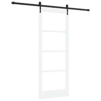 Schiebetür ORKDAL Weiß 83 x 211 cm Massivholz Kiefer und Glas