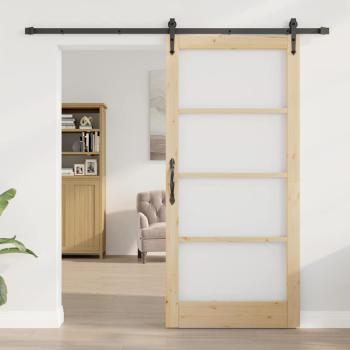 Schiebetür ORKDAL Natur 93 x 202 cm Massivholz Kiefer und Glas