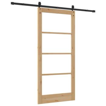 Schiebetür ORKDAL Natur 93 x 202 cm Massivholz Kiefer und Glas
