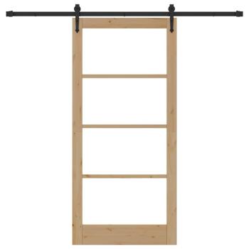 Schiebetür ORKDAL Natur 93 x 202 cm Massivholz Kiefer und Glas