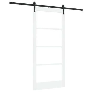 Schiebetür ORKDAL 93 x 202 cm Massivholz Kiefer und Glas Weiß