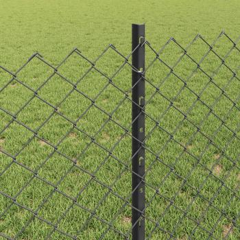 Maschendrahtzaun mit Pfosten 10 x 0,8 m PVC-beschichteter Stahl