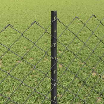Maschendrahtzaun mit Pfosten 10 x 0,8 m PVC-beschichteter Stahl