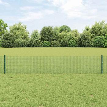 ARDEBO.de - Geschweißter Drahtzaun mit Pfosten 10 x 0,4 m Grün Netz