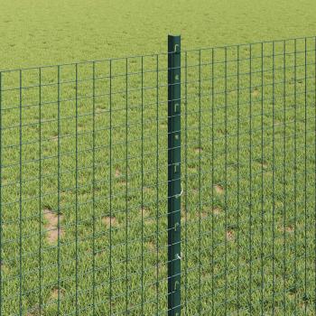 Geschweißter Drahtzaun mit Pfosten 50 x 1 m Grün Netz