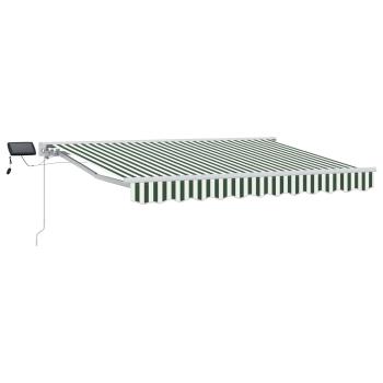 Manueller Markisenrahmen mit LEDs Grün und Weiß 3 x 2,5 m