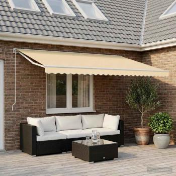 ARDEBO.de - Markisenvolant Creme Gestreift 600 cm