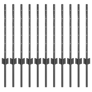 Eingebetteter Zaunpfosten 11 Stk. Grau 100 cm