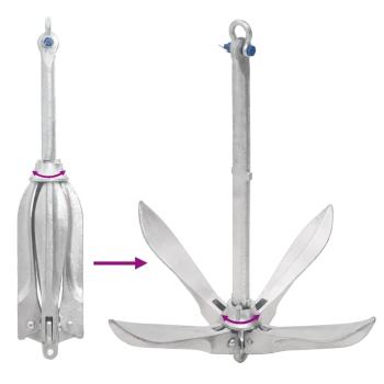 Klappanker Silber 12 kg Feuerverzinktes Gusseisen