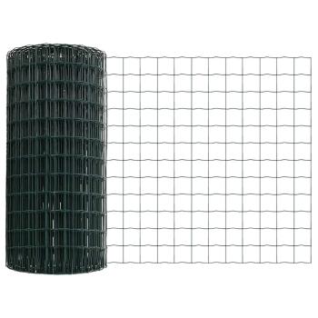 Euro-Zaun mit Pfosten 10 x 0,8 m PVC-beschichteter Stahl Grün