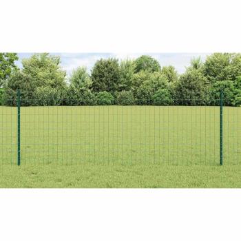 Zaun mit Pfosten Grün 0,8 x 10 m Stahl und PVC