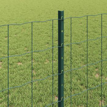 Zaun mit Pfosten Grün 0,8 x 10 m Stahl und PVC