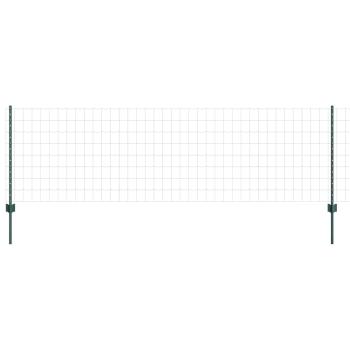 Zaun mit Pfosten Grün 0,8 x 10 m Stahl und PVC