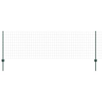 Euro-Zaun mit Pfosten 10 x 0,8 m PVC-beschichteter Stahl Grün