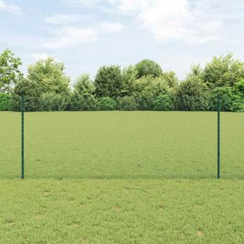 ARDEBO.de - Sechseckzaun mit Pfosten 10 x 1 m PVC-beschichteter Stahl Grün