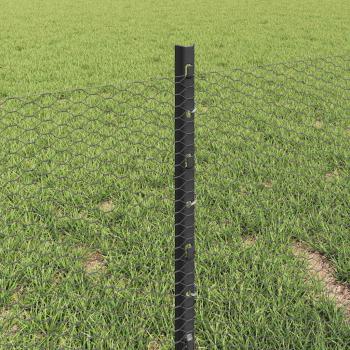Sechseckzaun mit Pfosten 10 x 0,4 m PVC-beschichteter Stahl