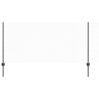 Sechseckzaun mit Pfosten 10 x 1 m PVC-beschichteter Stahl Grau