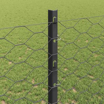Sechseckzaun mit Pfosten 10 x 1,2 m PVC-beschichteter Stahl