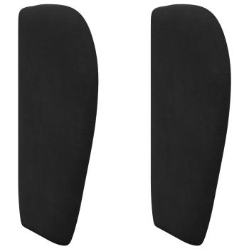 Kopfteil Ohr Schwarz 40 x 23 x 6 cm Samt