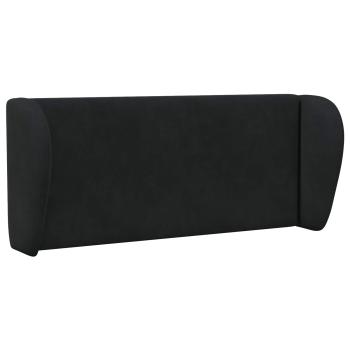 Kopfteil Ohr Schwarz 40 x 23 x 6 cm Samt