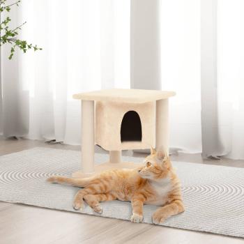 ARDEBO.de - Kratzbaum mit Sisal-Kratzsäulen Creme 37 cm