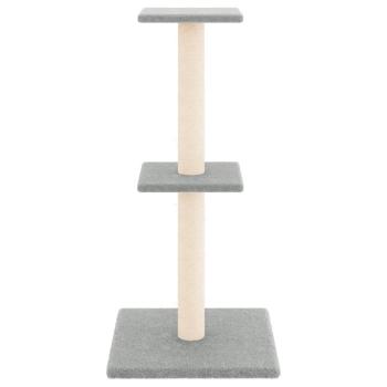 Kratzbaum mit Sisal-Kratzsäulen Hellgrau 73 cm