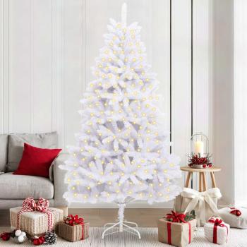 ARDEBO.de - Künstlicher Weihnachtsbaum Weiß 210 cm PVC und Metall