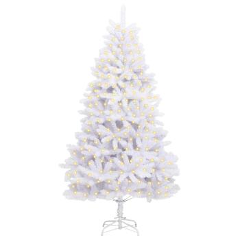 Künstlicher Weihnachtsbaum Weiß 210 cm PVC und Metall