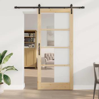 ARDEBO.de - Schiebetür ORKDAL Natürlich und Schwarz 93 x 211 cm