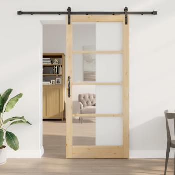 ARDEBO.de - Schiebetür ORKDAL Natürlich und Schwarz 93 x 211 cm
