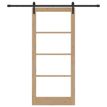 Schiebetür ORKDAL Natürlich und Schwarz 93 x 211 cm