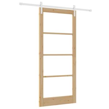Schiebetür ORKDAL Natur 93 x 211 cm Massivholz Kiefer und Glas