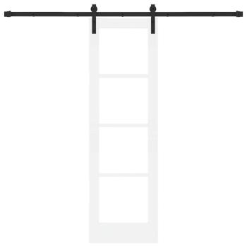 Schiebetür ORKDAL Weiß 61 x 198,5 cm Massivholz Kiefer und Glas