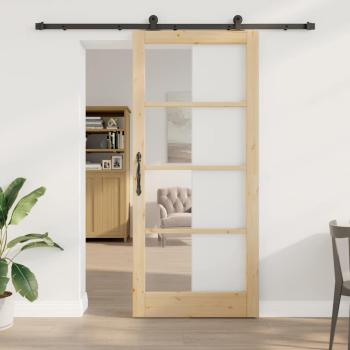ARDEBO.de - Schiebetür ORKDAL 93 x 211 cm Massivholz Kiefer und Glas