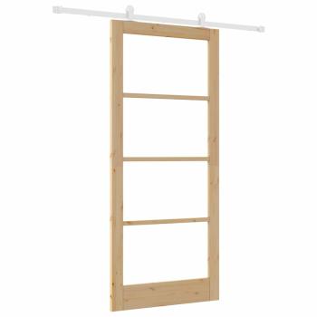 Schiebetür ORKDAL 93 x 211 cm Massivholz Kiefer und Glas Natur