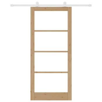 Schiebetür ORKDAL 93 x 211 cm Massivholz Kiefer und Glas Natur