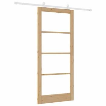 Schiebetür ORKDAL 93 x 211 cm Massivholz Kiefer und Glas Natur
