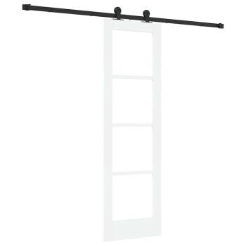 Schiebetür ORKDAL Weiß 61 x 198,5 cm Massivholz Kiefer und Glas