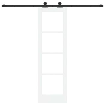 Schiebetür ORKDAL Weiß 61 x 198,5 cm Massivholz Kiefer und Glas