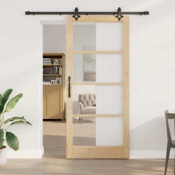 ARDEBO.de - Schiebetür ORKDAL 93 x 211 cm Massivholz Kiefer und Glas