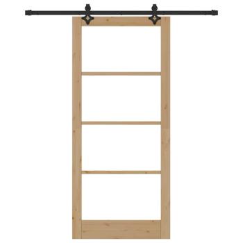 Schiebetür ORKDAL 93 x 211 cm Massivholz Kiefer und Glas