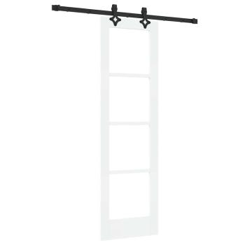 Schiebetür Weiß 61 x 198,5 cm Massivholz Kiefer und Glas