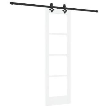 Schiebetür Weiß 61 x 198,5 cm Massivholz Kiefer und Glas