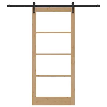 Schiebetür 93 x 211 cm Massivholz Kiefer und Glas