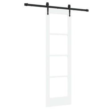 Schiebetür ORKDAL 61 x 198,5 cm Massivholz Kiefer und Glas Weiß