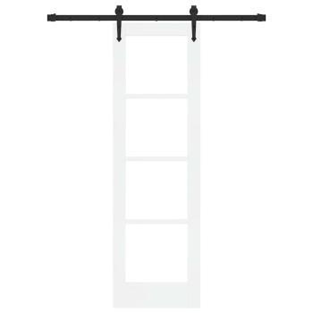 Schiebetür ORKDAL 61 x 198,5 cm Massivholz Kiefer und Glas Weiß