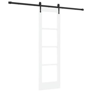 Schiebetür ORKDAL 61 x 198,5 cm Massivholz Kiefer und Glas Weiß